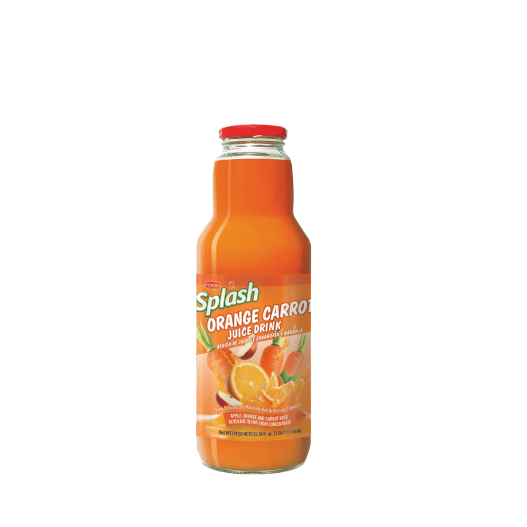Splash, Jugo de Zanahoria y Naranja, Vidrio.