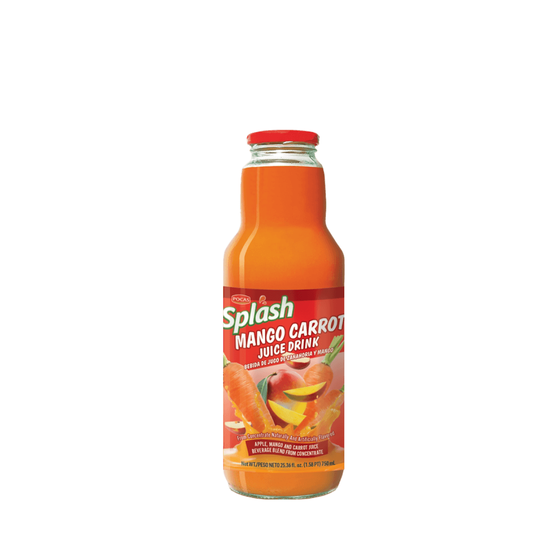 Splash, Jugo de Zanahoria y Mango, Vidrio.