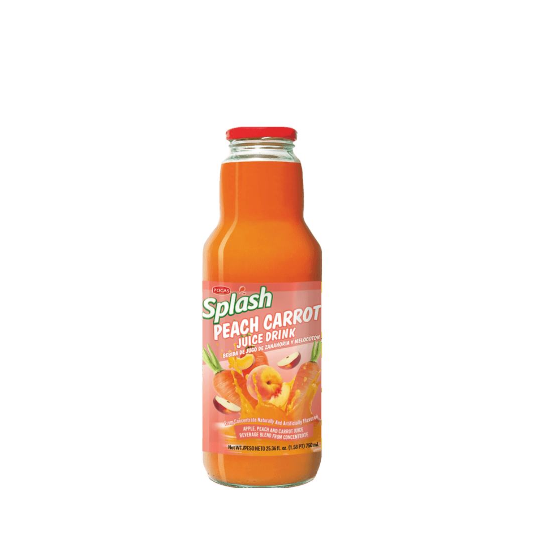 Splash, Jugo de Zanahoria y Melocotón, Vidrio.