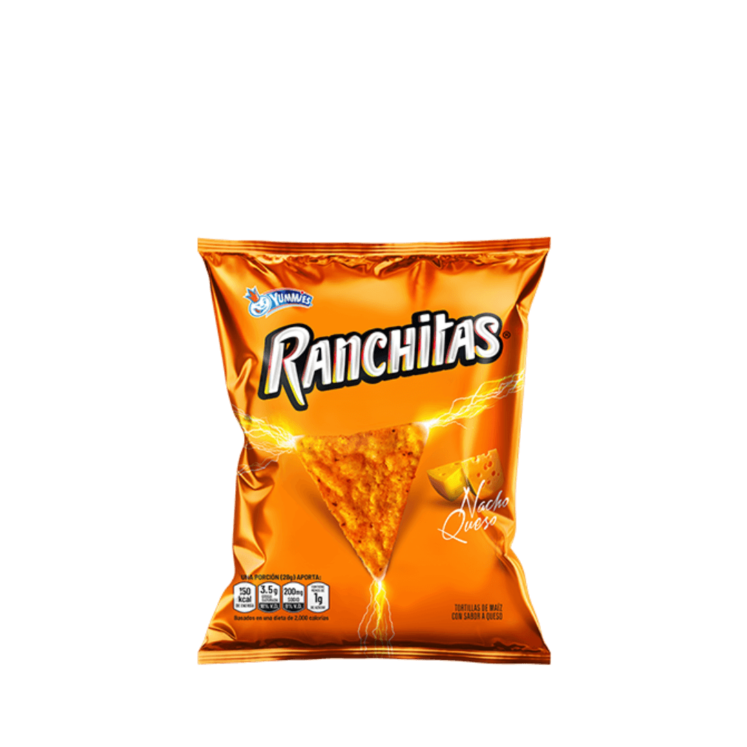 Chips, Yummies, Ranchitas, Nachos de Queso.