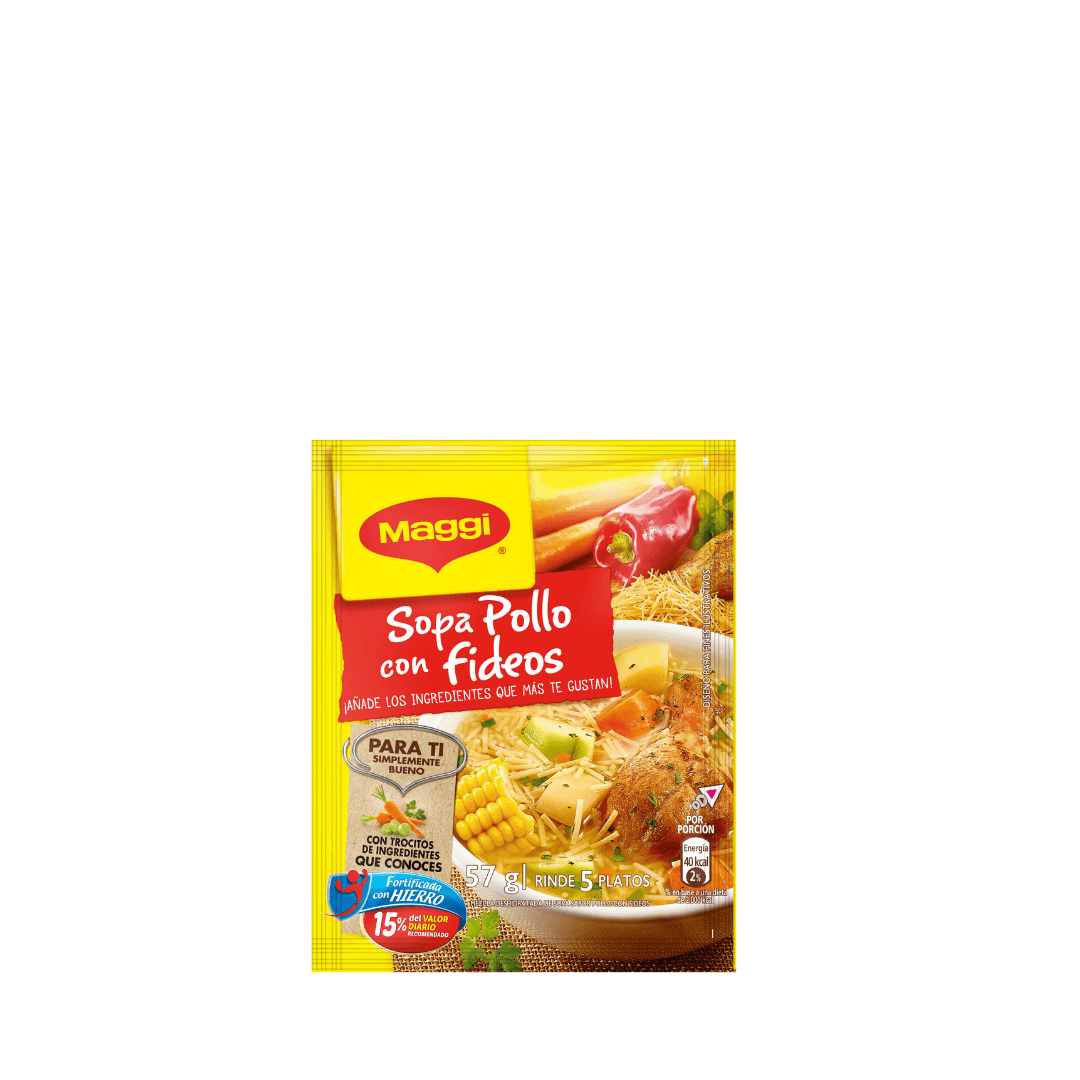 Maggi | Sopa de pollo con Fideos.
