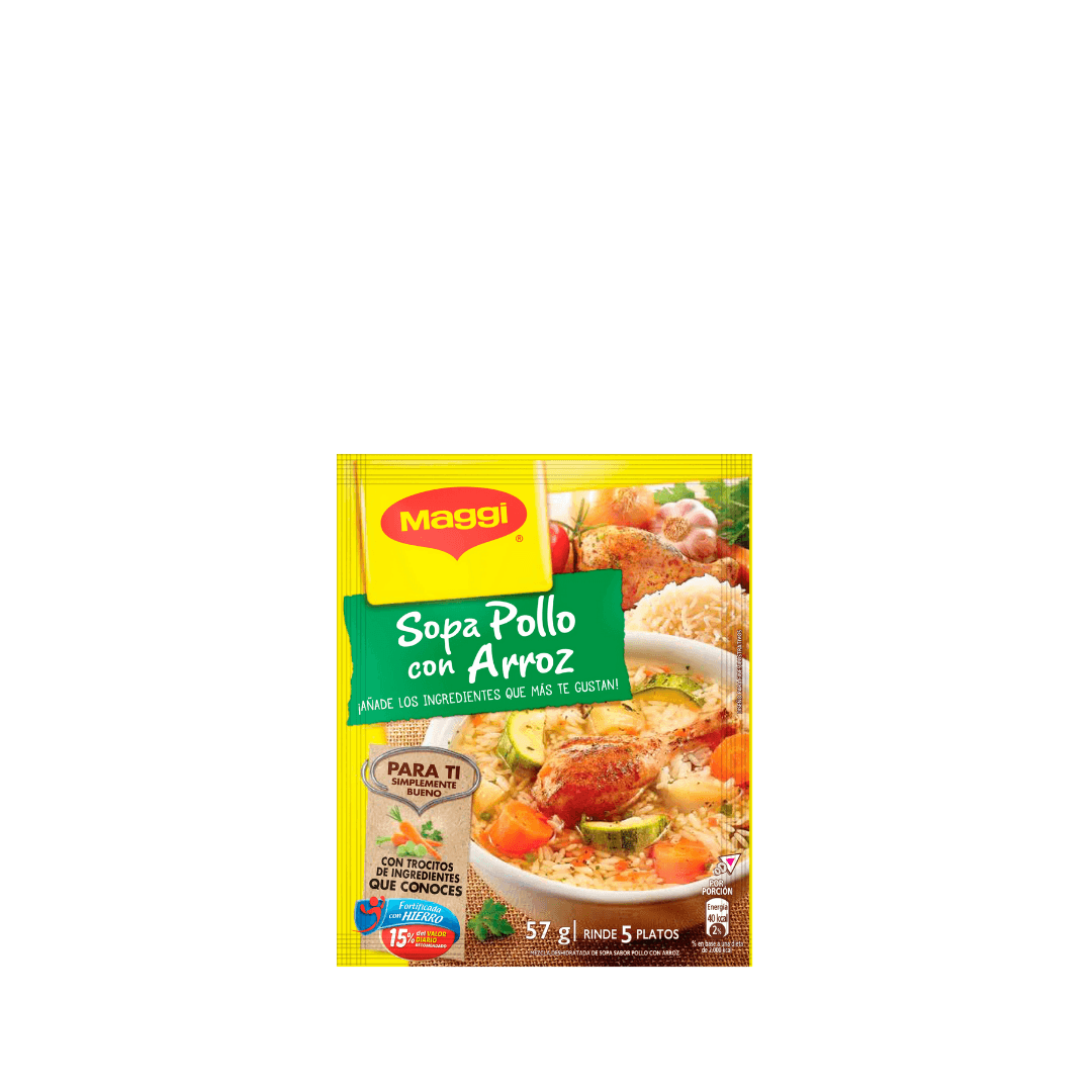 Maggi | Sopa de pollo con arroz.