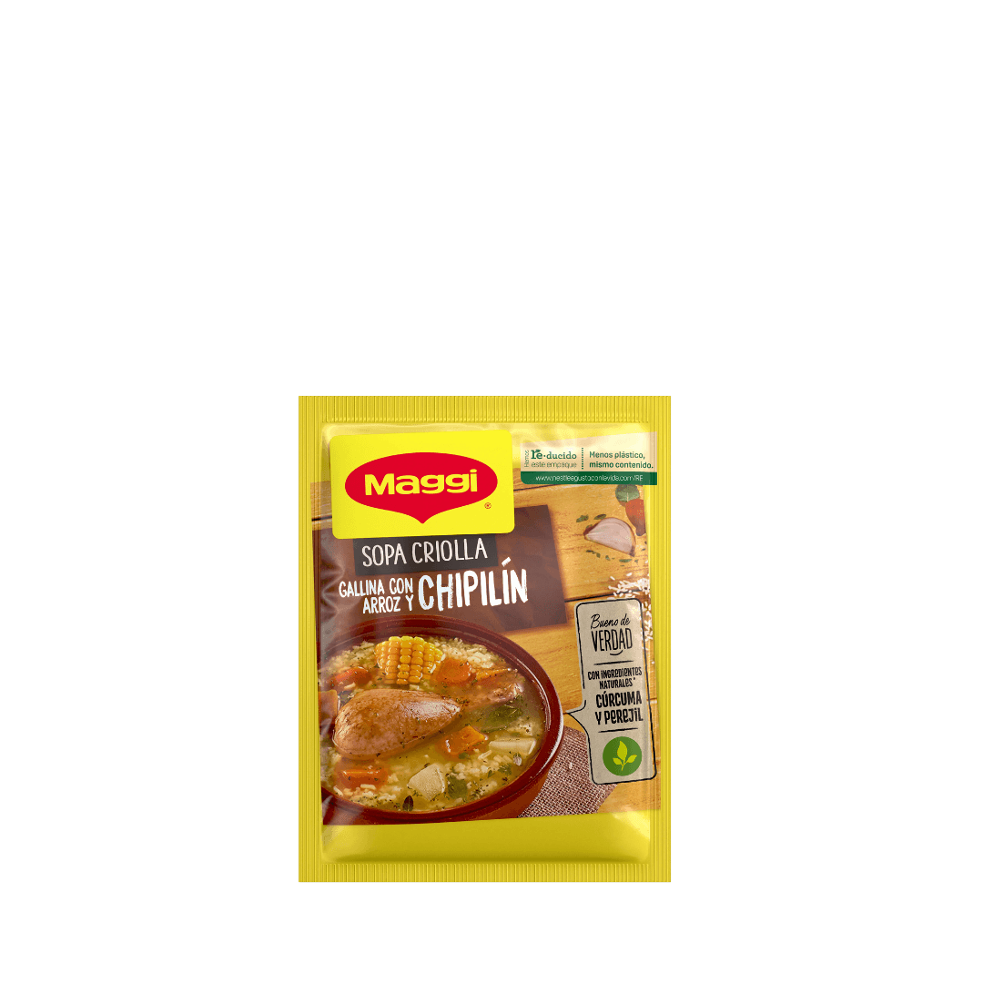 Maggi | Sopa de gallina con arroz y chipilin.